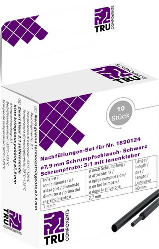 TRU COMPONENTS T1807CA006F Schrumpfschlauch mit Kleber Schwarz 7.90 mm 2.60 mm Schrumpfrate:3:1 10