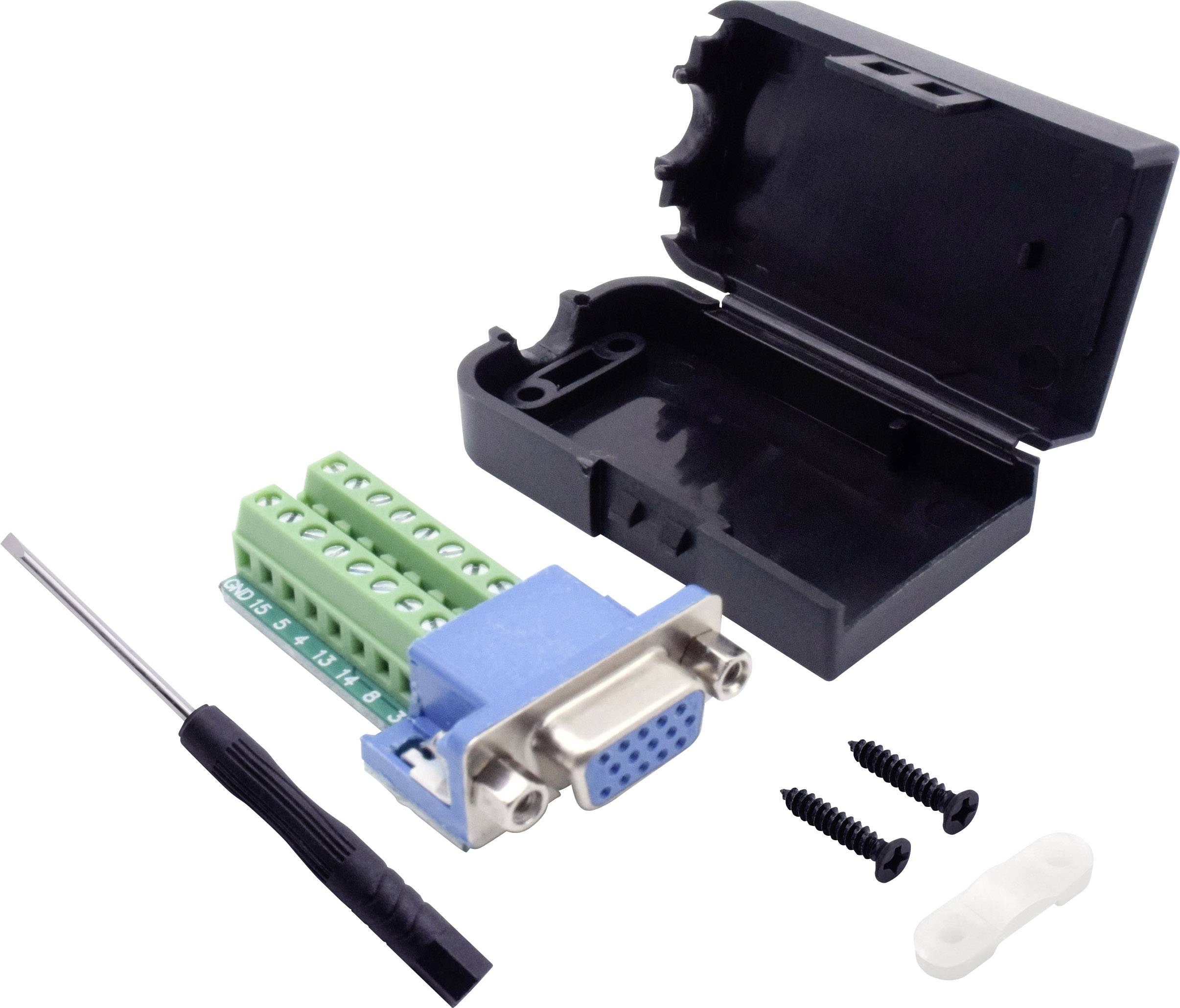 TRU COMPONENTS T1904C099 D-SUB Buchsenleisten-Set Polzahl: 15 Schrauben 1St.