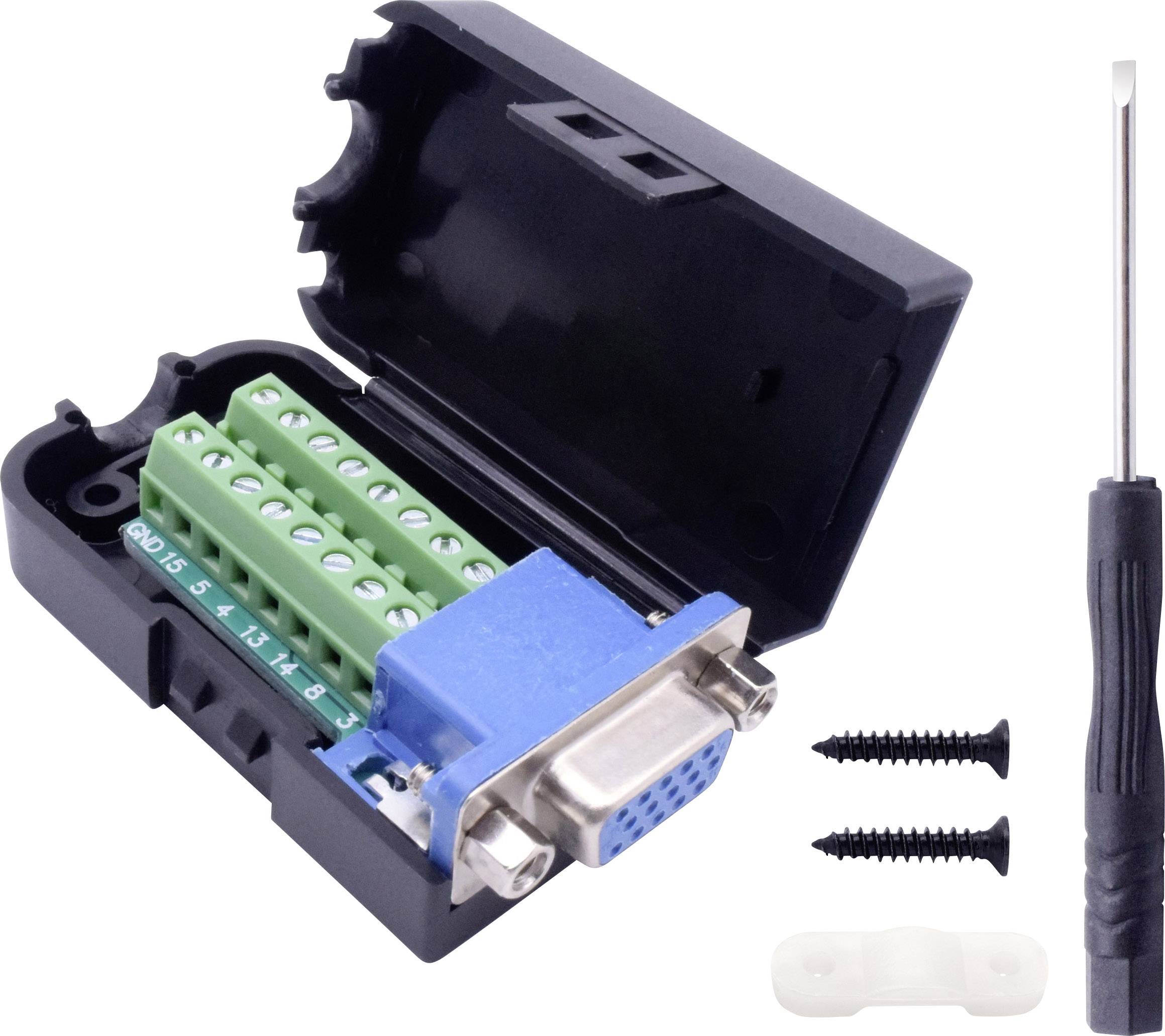 TRU COMPONENTS T1904C099 D-SUB Buchsenleisten-Set Polzahl: 15 Schrauben 1St.