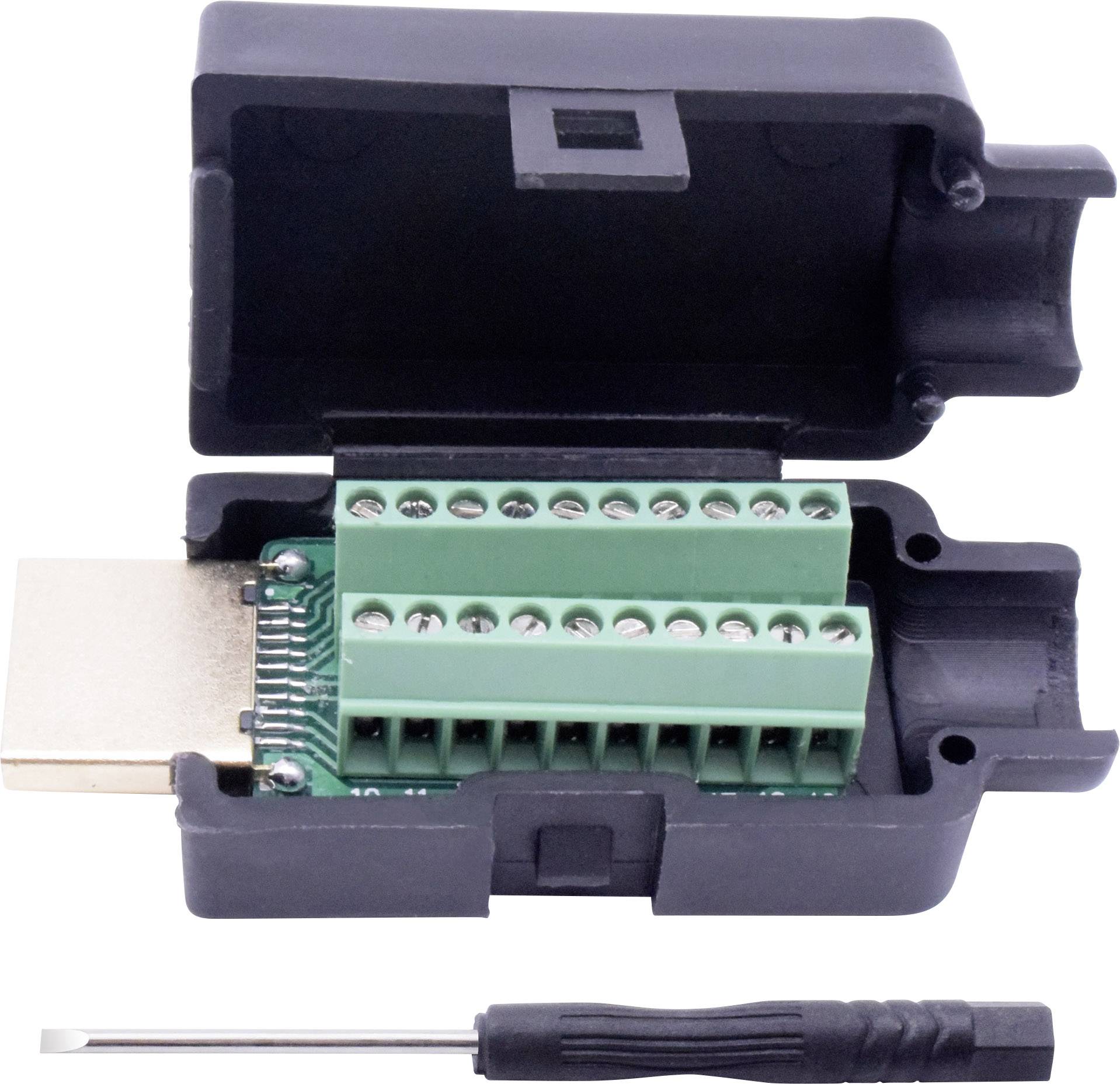 TRU COMPONENTS T1904C104 HDMI-Steckverbinder Stecker, Einbau vertikal Polzahl: 20 Schwarz 1St.