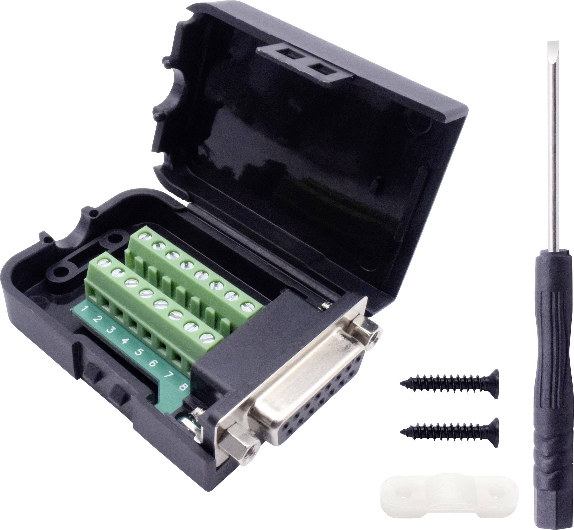 TRU COMPONENTS T1904C093 D-SUB Buchsenleisten-Set Polzahl: 15 Schrauben 1St.