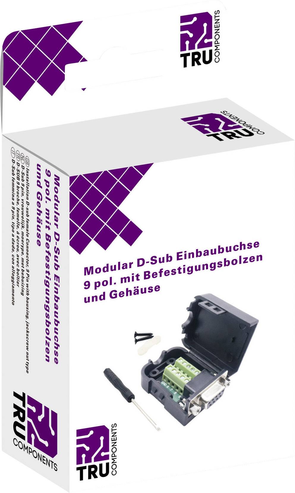 TRU COMPONENTS T1904C091 D-SUB Einbaubuchse Polzahl: 9 Schrauben 1St.