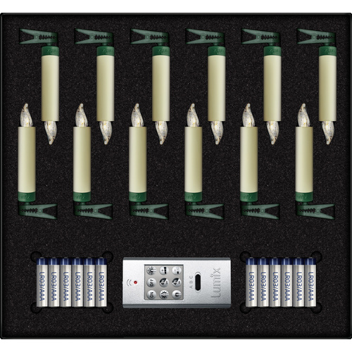 Lumix 75522 Funk-Weihnachtsbaum-Beleuchtung Kerze Innen/Außen batteriebetrieben Anzahl Leuchtmittel