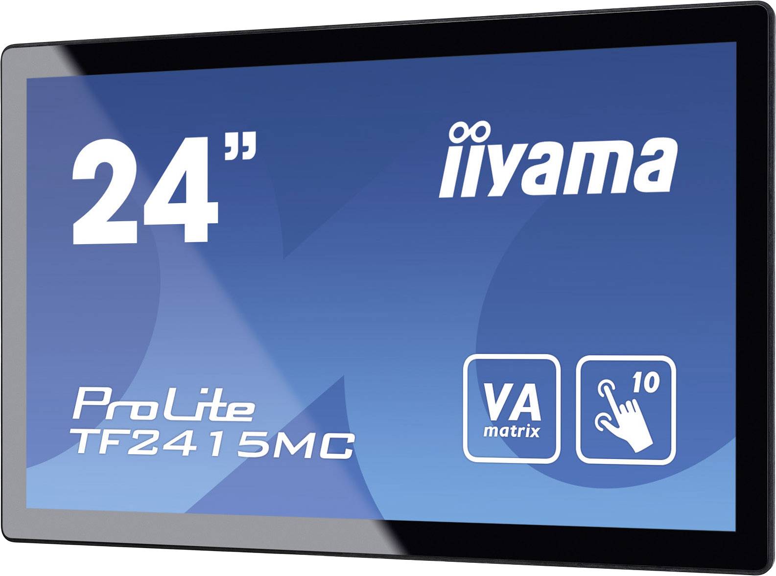 Ein 24-Zoll-Monitor von iiyama mit VA-Matrix-Technologie und Touchscreen-Funktionalität. Modellbezeichnung: ProLite TF2415MC.