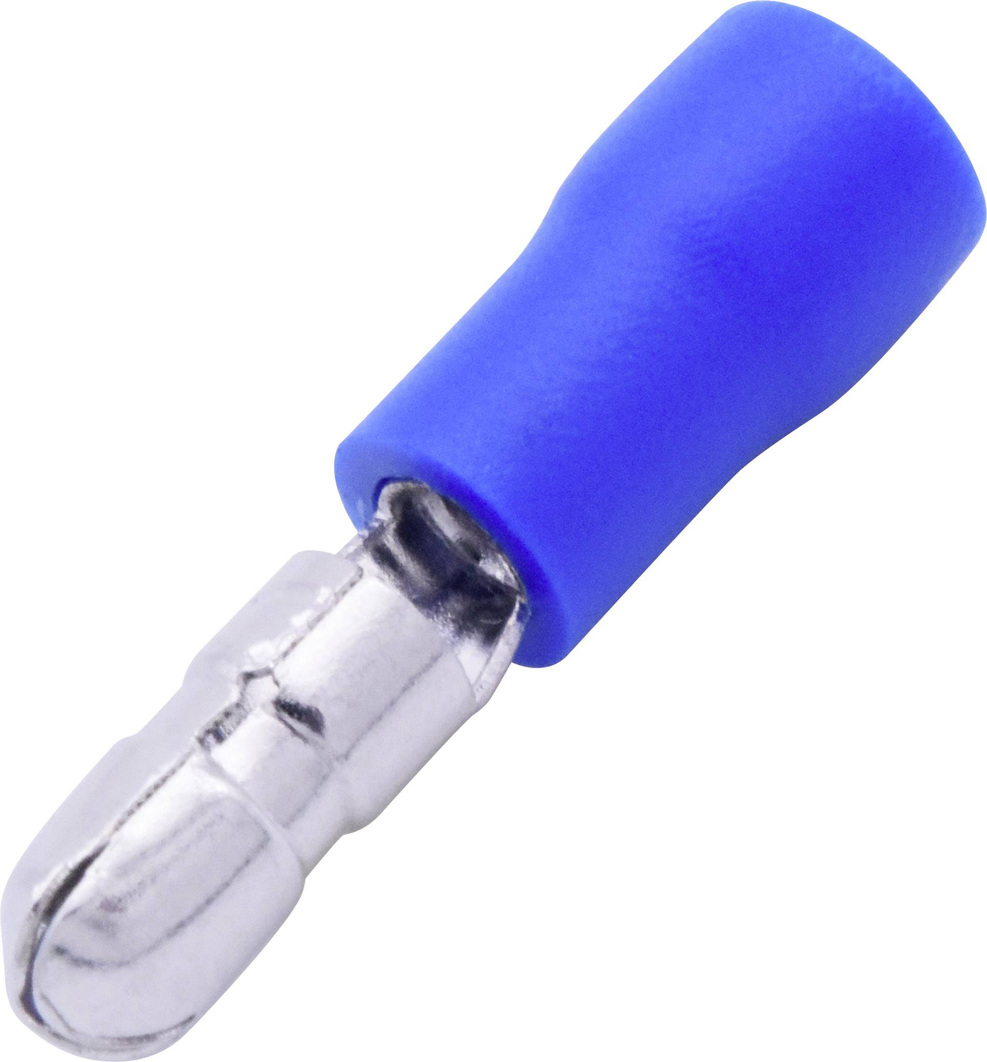 TRU COMPONENTS T1904C051 Rundstecker 1.50mm² 2.50mm² Teilisoliert Blau 25St.