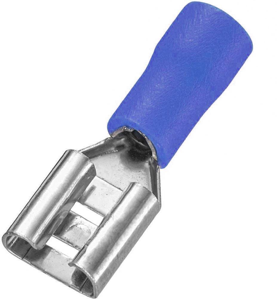 TRU COMPONENTS T1904C039 Flachsteckhülsen-Sortiment Steckbreite: 6.30mm Steckdicke: 0.80mm 180° Teilisoliert Blau 25St.