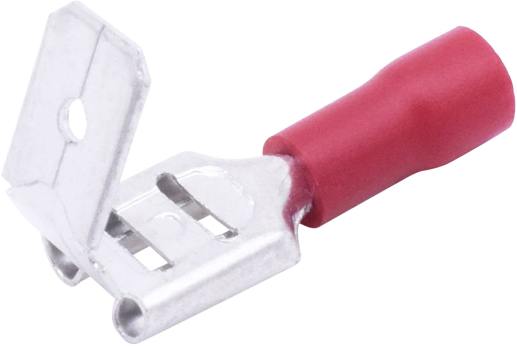 TRU COMPONENTS T1904C046 Flachsteckhülsen-Sortiment mit Abzweig Steckbreite: 6.30mm Steckdicke: 0.80mm 180° Teilisoliert Rot 25St.
