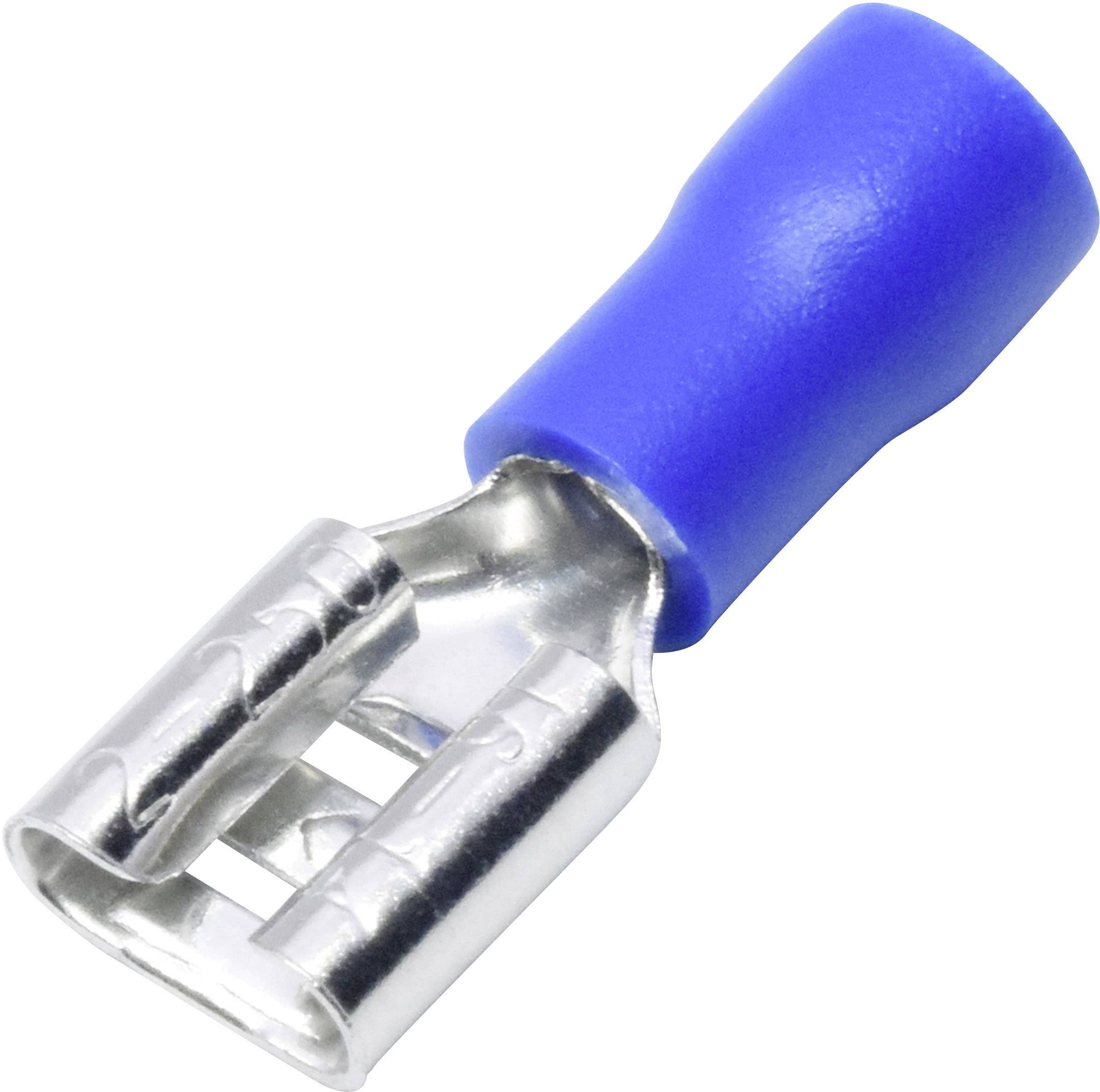 TRU COMPONENTS T1904C041 Flachsteckhülsen-Sortiment Steckbreite: 2.80mm Steckdicke: 0.80mm 180° Teilisoliert Blau 25St.