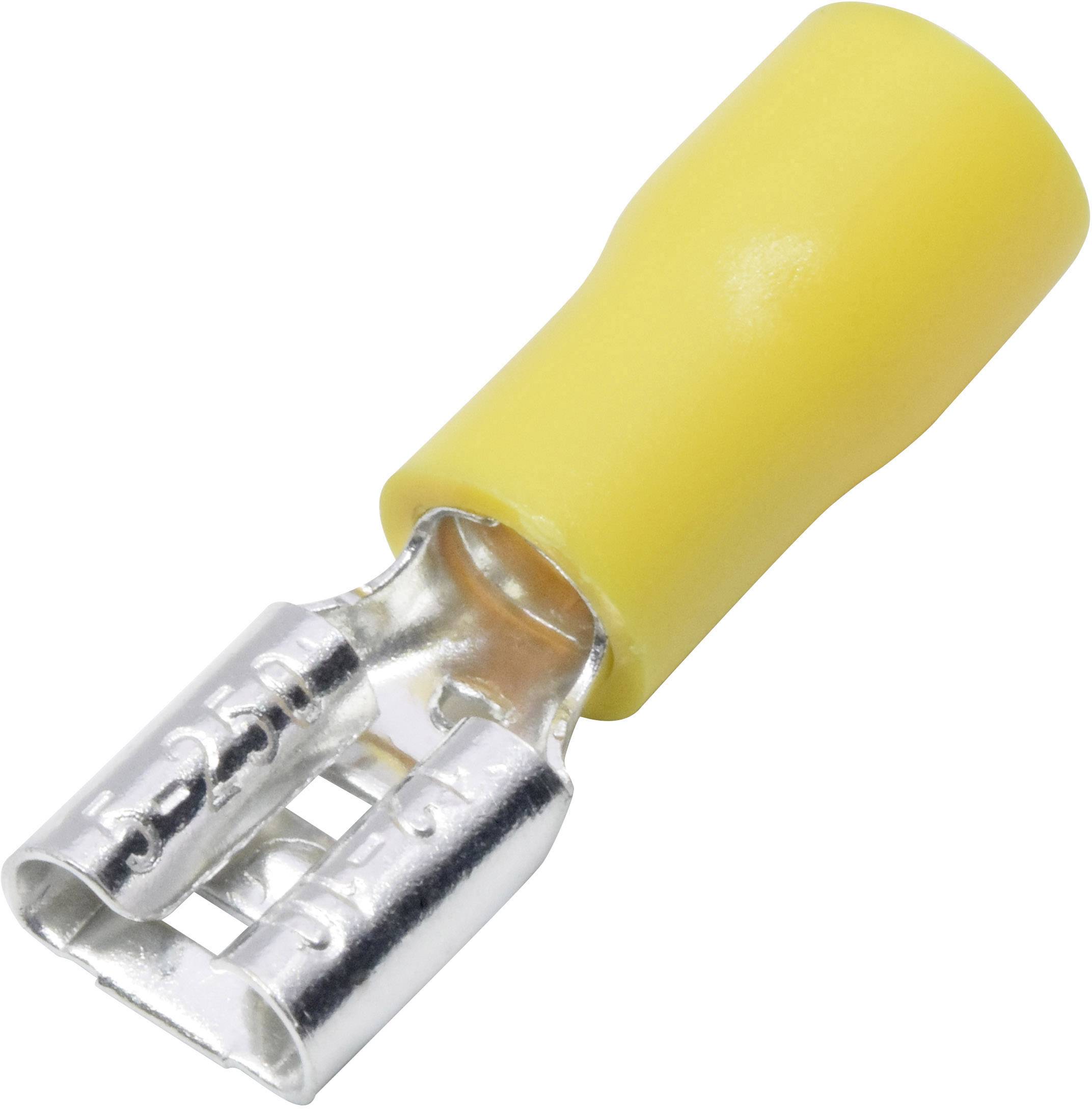 TRU COMPONENTS T1904C108 Flachsteckhülsen-Sortiment Steckbreite: 6.30mm Steckdicke: 0.80mm 180° Teilisoliert Gelb 15St.