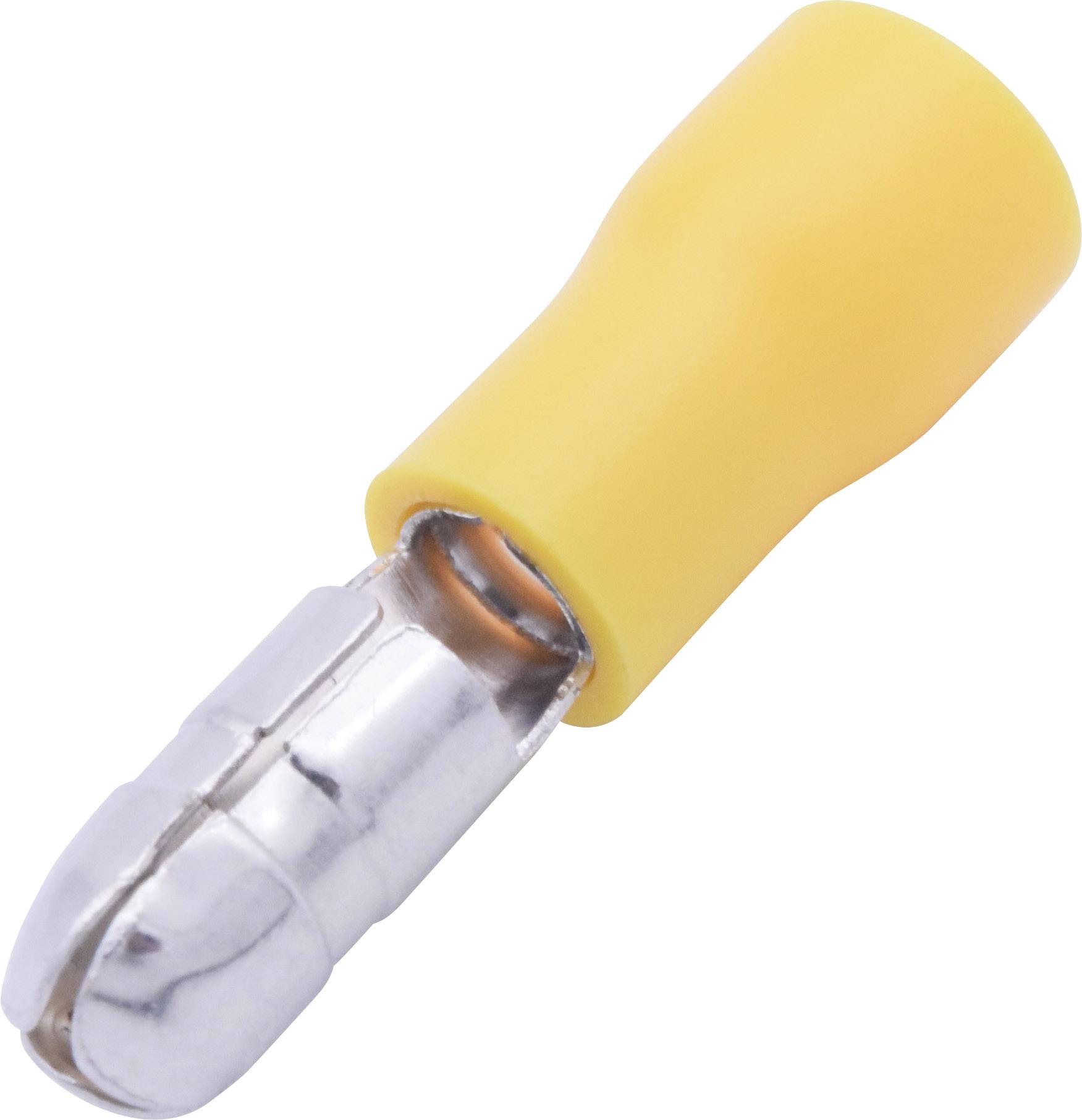 TRU COMPONENTS T1904C121 Rundstecker 4mm² 6mm² Teilisoliert Gelb 15St.