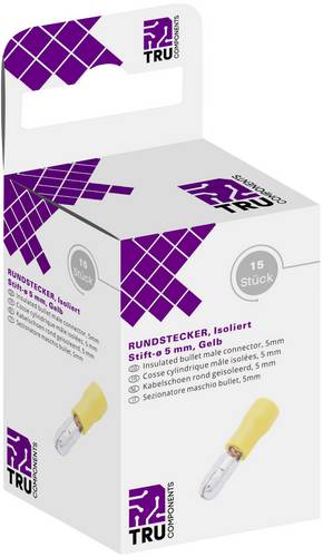 TRU COMPONENTS T1904C121 Rundstecker 4 mm² 6 mm² Teilisoliert Gelb 15 St.