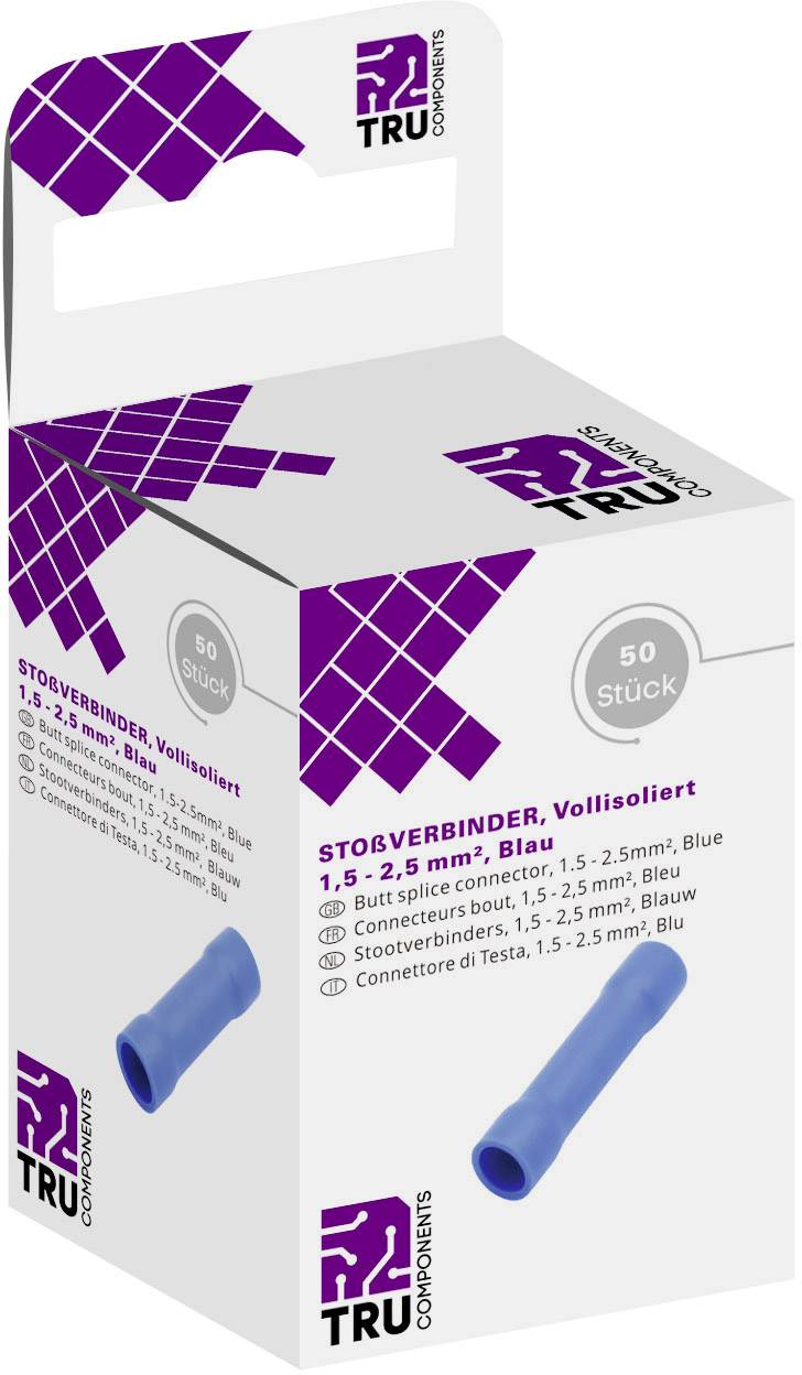 TRU COMPONENTS T1904C067 Parallelverbinder 1.50mm² 2.50mm² Vollisoliert Blau 50St.