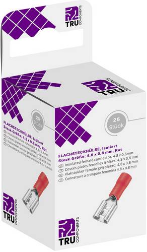 TRU COMPONENTS T1904C106 Flachsteckhülsen-Sortiment Steckbreite: 4.80 mm Steckdicke: 0.80 mm 180 °