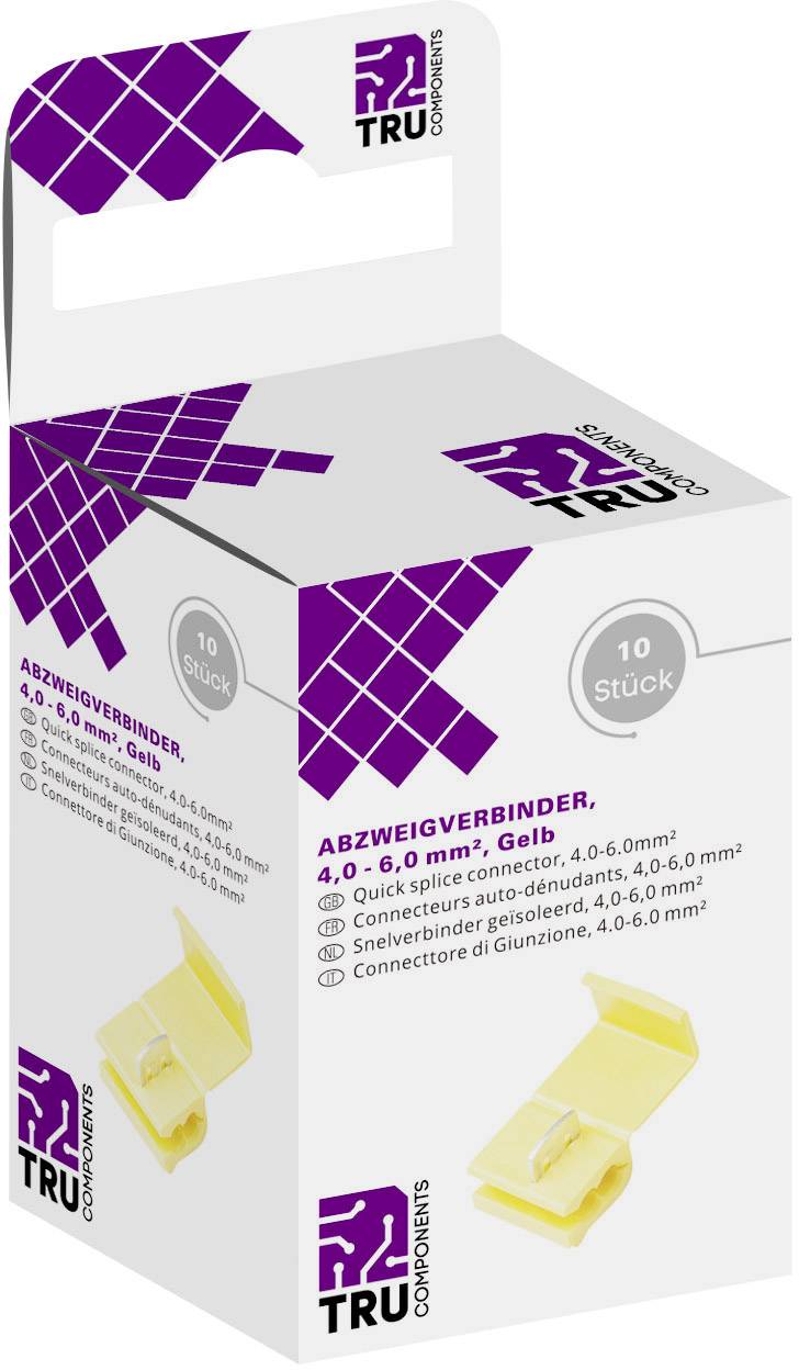 TRU COMPONENTS T1904C105 Abzweigverbinder flexibel: 4-6mm² starr: 4-6mm² Polzahl: 2 10 St. Gelb