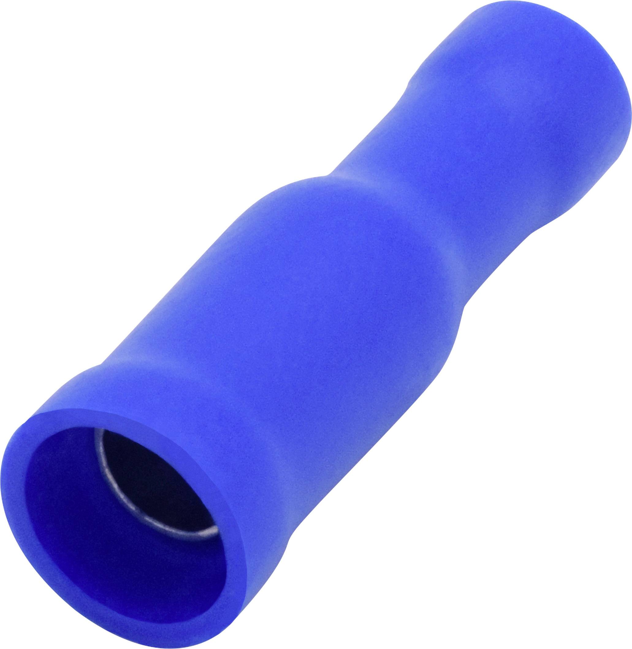 TRU COMPONENTS T1904C049 Rundsteckhülse 1.50mm² 2.50mm² Vollisoliert Blau 25St.