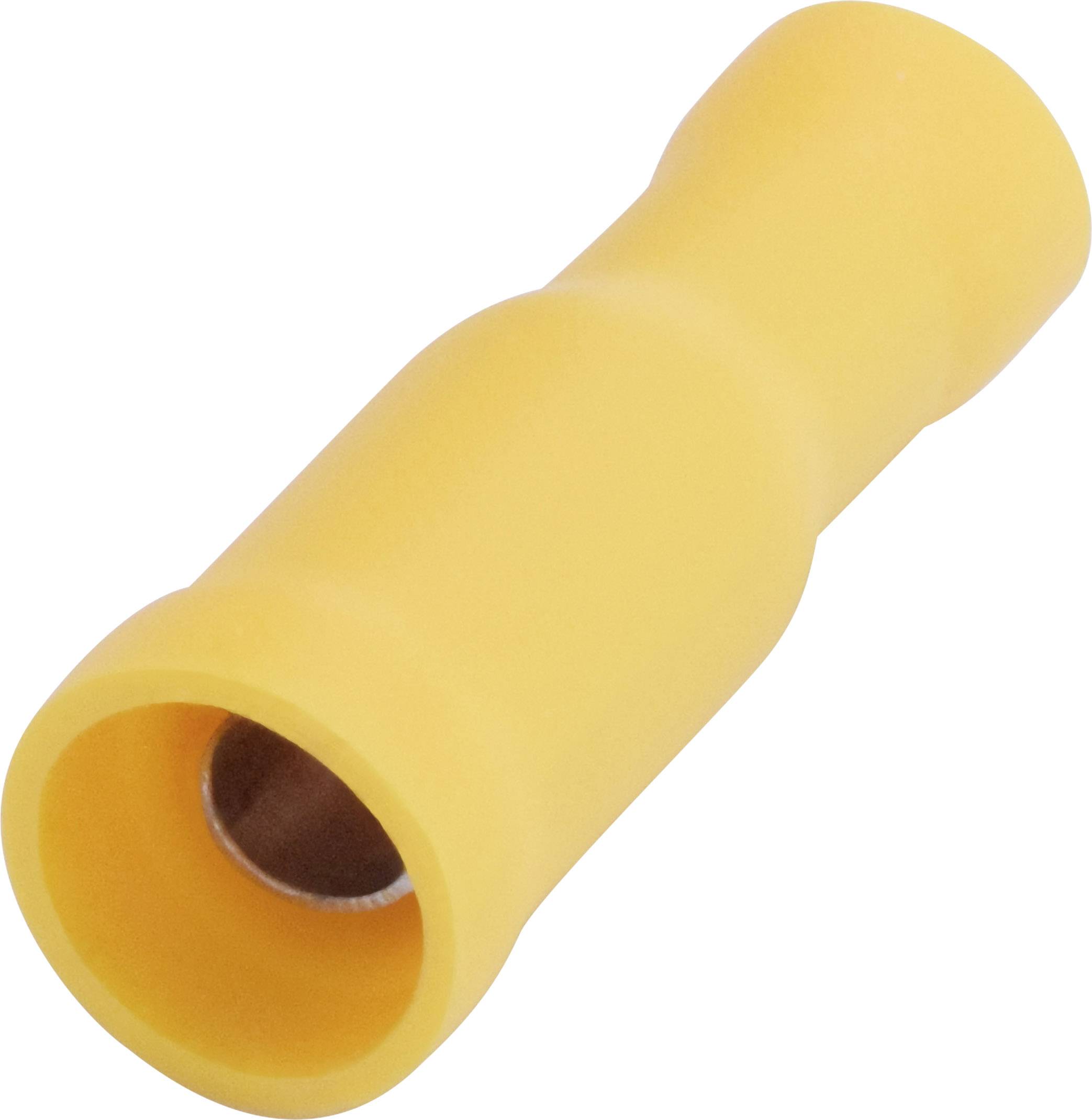 TRU COMPONENTS T1904C120 Rundsteckhülse 4mm² 6mm² Vollisoliert Gelb 15St.
