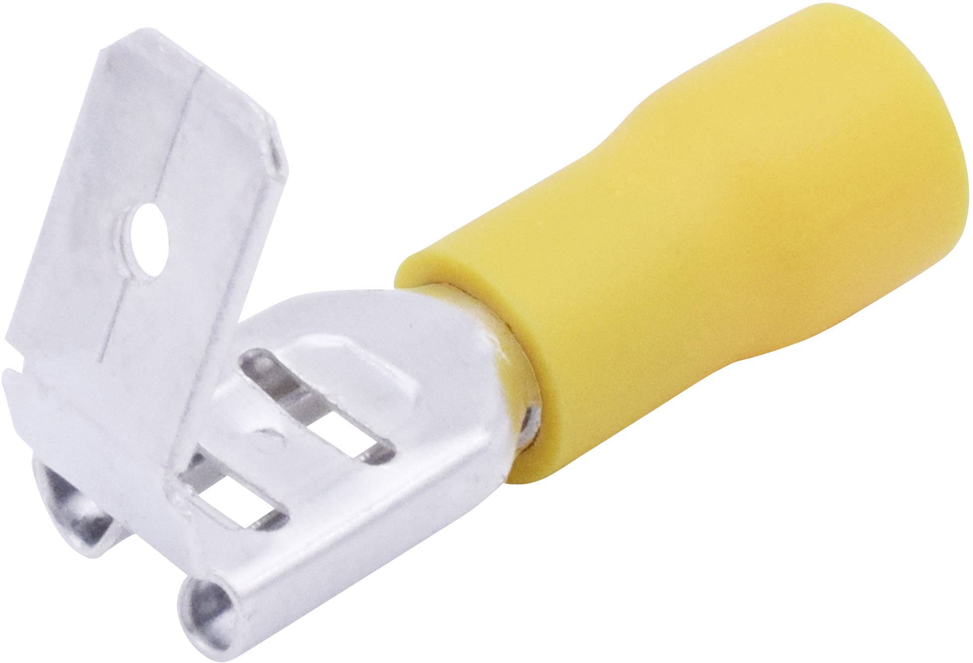 TRU COMPONENTS T1904C112 Flachsteckhülsen-Sortiment mit Abzweig Steckbreite: 6.30mm Steckdicke: 0.80mm 180° Teilisoliert Gelb