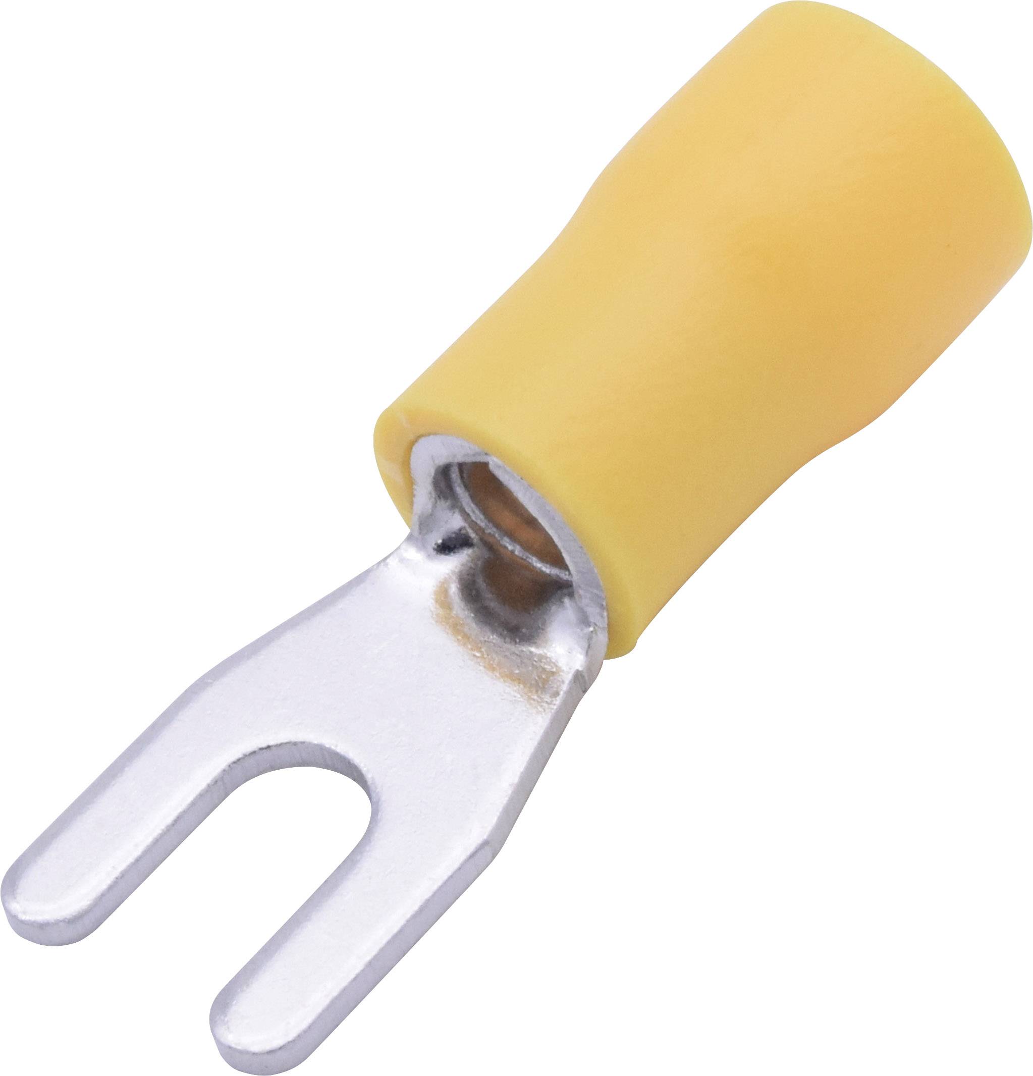 TRU COMPONENTS T1904C122 Gabelkabelschuh 4mm² 6mm² Loch-Ø=5.30mm Teilisoliert Gelb 15St.