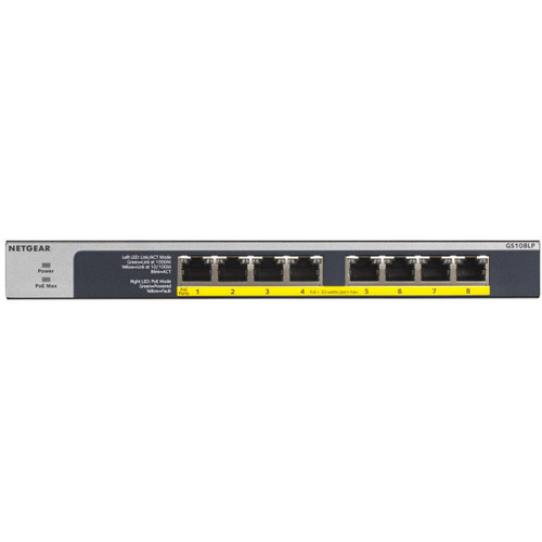 Switch réseau RJ45 NETGEAR GS108LP-100EUS 8 ports fonction PoE