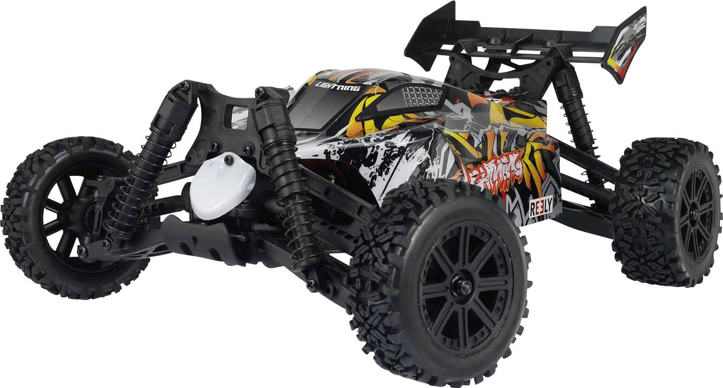 Reely Lightning Brushed 1:10 RC Einsteiger Modellauto Elektro Buggy Allradantrieb (4WD) 100% RtR 2,4GHz inkl. Akku und Ladekabel