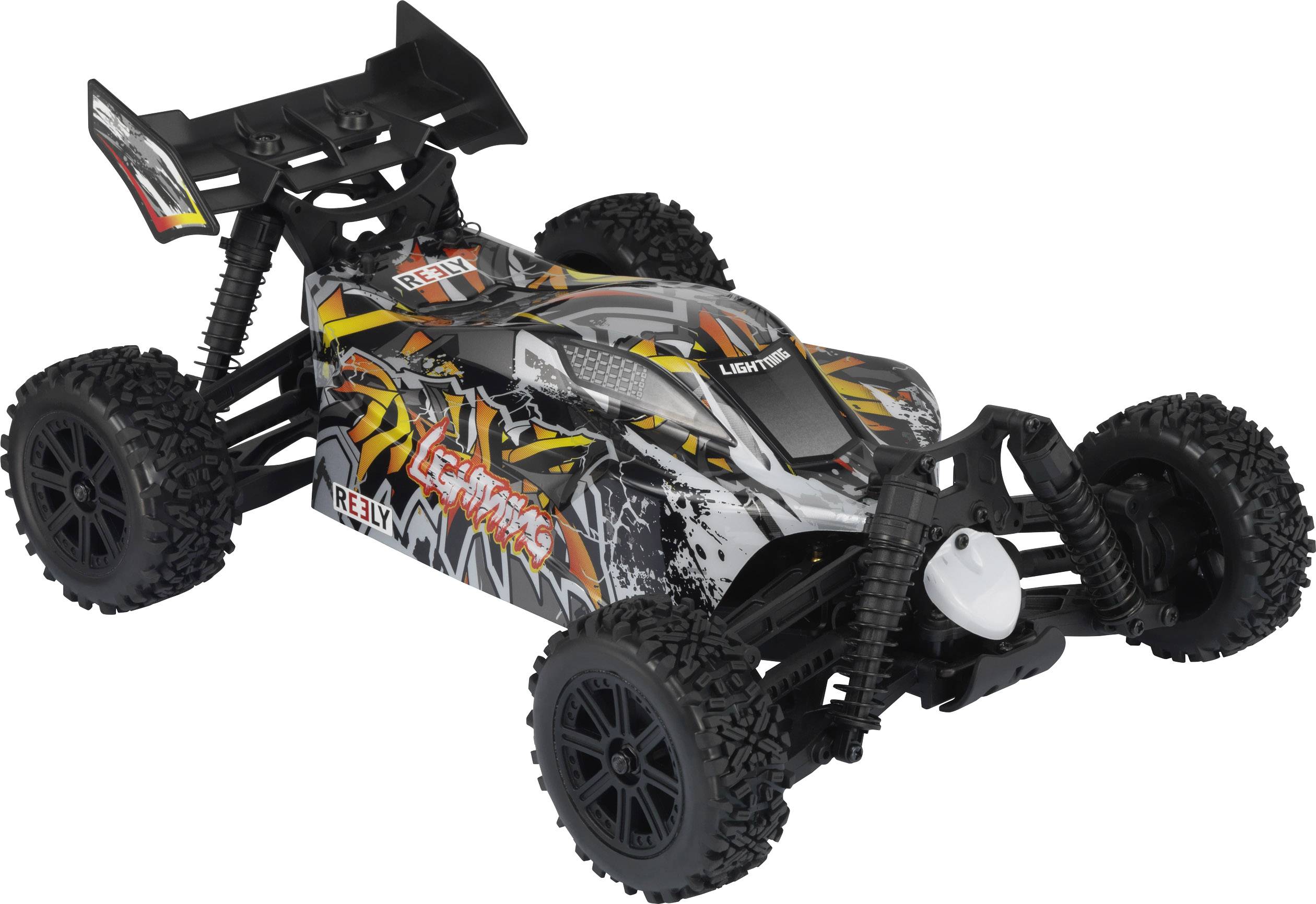Reely Lightning Brushed 1:10 RC Einsteiger Modellauto Elektro Buggy Allradantrieb (4WD) 100% RtR 2,4GHz inkl. Akku und Ladekabel