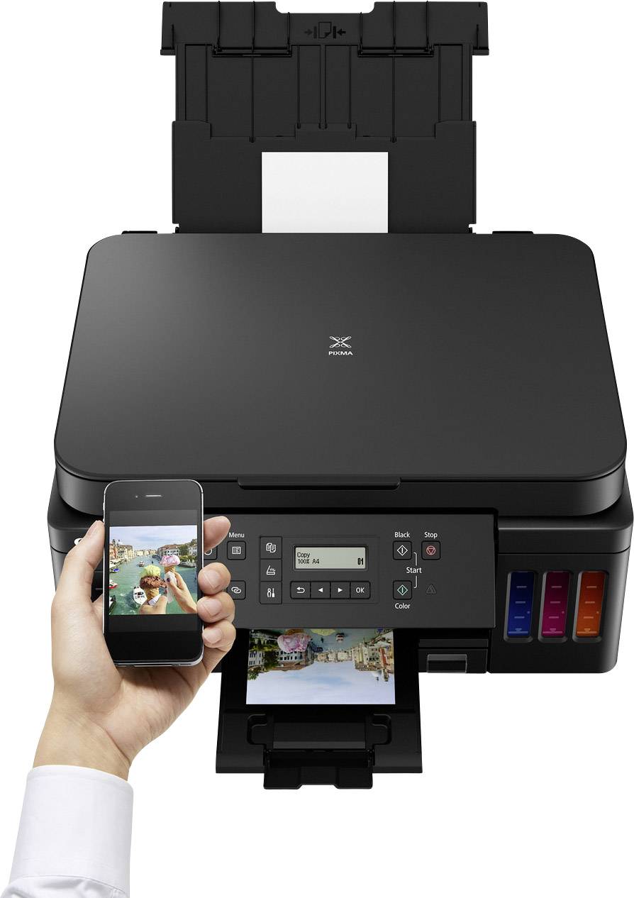 Canon PIXMA G6050 Multifunktionsdrucker Tintenstrahl Farbe A4 Drucker, Scanner, Kopierer Tintentank-System, LAN, WLAN, Duplex