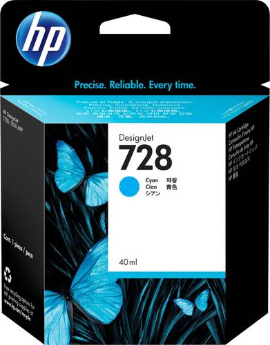HP Tintenpatrone 728 Original Cyan 40ml F9J63A 1St.