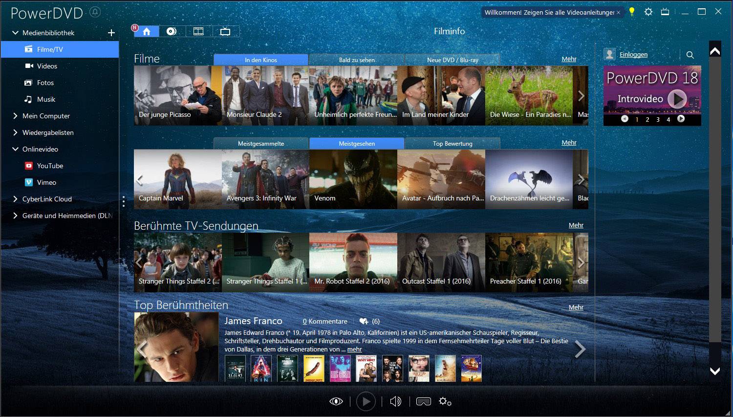 Cyberlink PowerDVD 19 Pro Vollversion, 1 Lizenz Windows Videobearbeitung