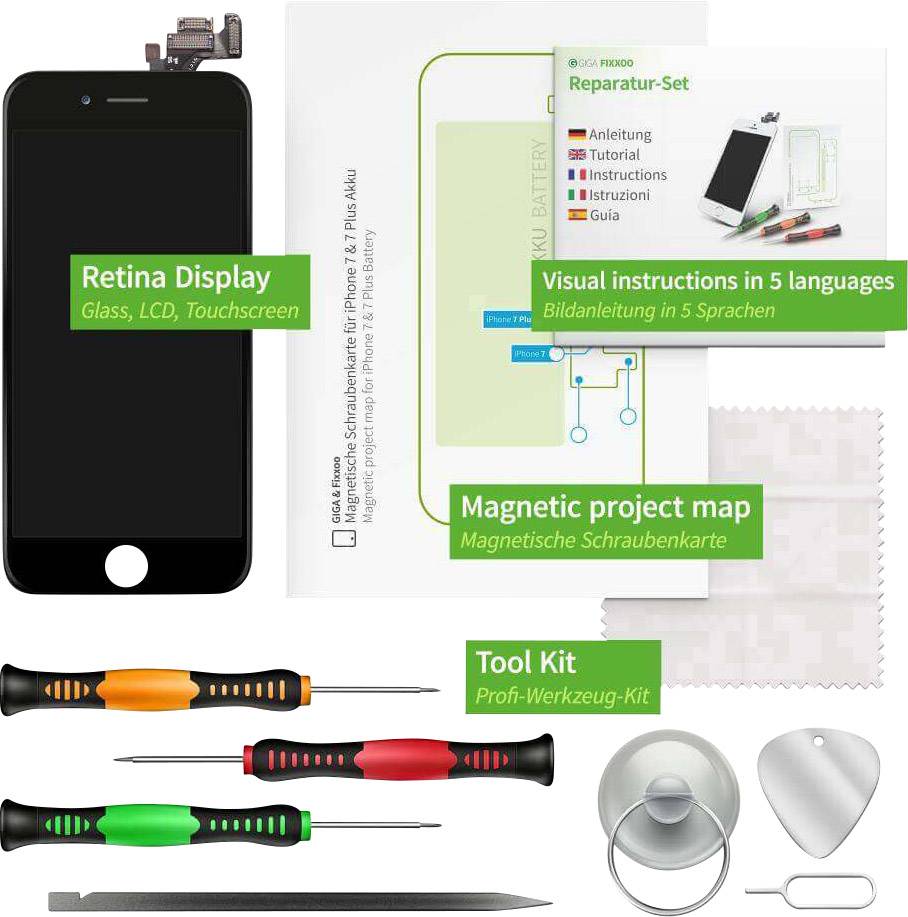 GIGA Fixxoo iPhone 8 Display schwarz