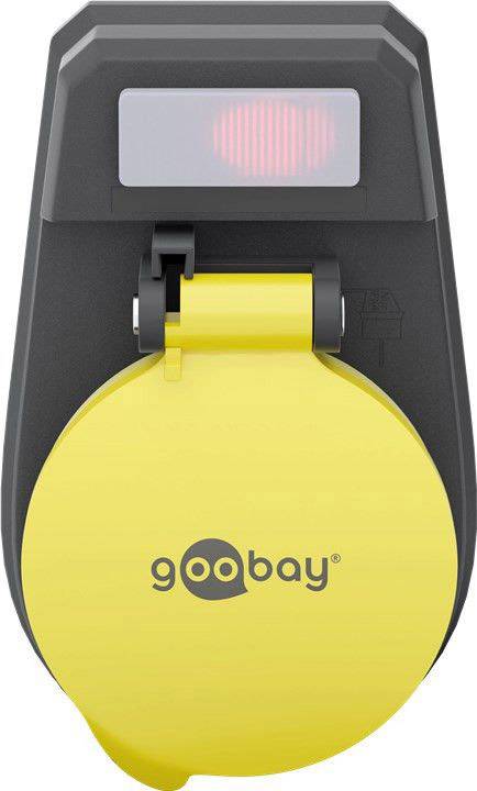 Goobay 41266 Schaltbare Zwischensteckdose mit Schalter am Gerät 2polig Schwarz, Gelb