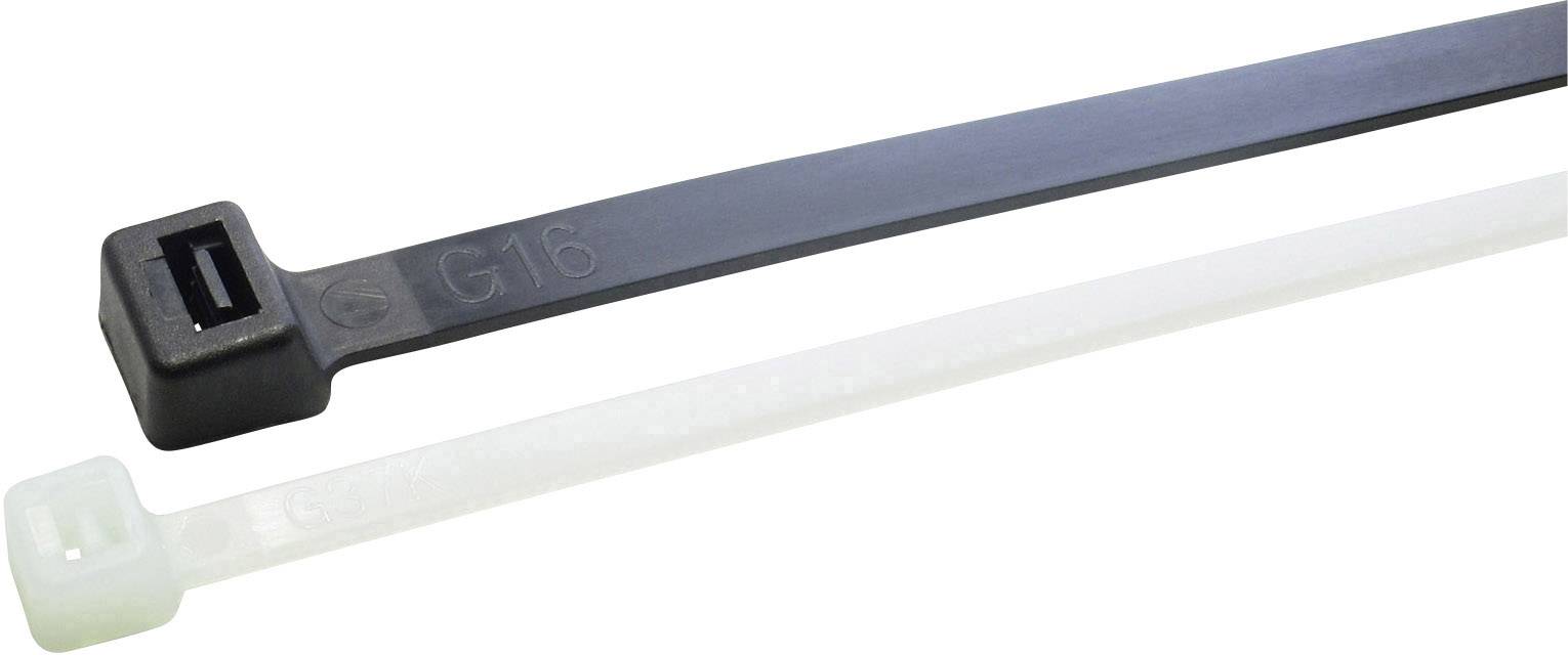 WKK 120227071 120227071 Kabelbinder 370mm 7.60mm Schwarz Hitzestabilisiert, UV-stabilisiert, beständig gegen Öl, beständig gegen