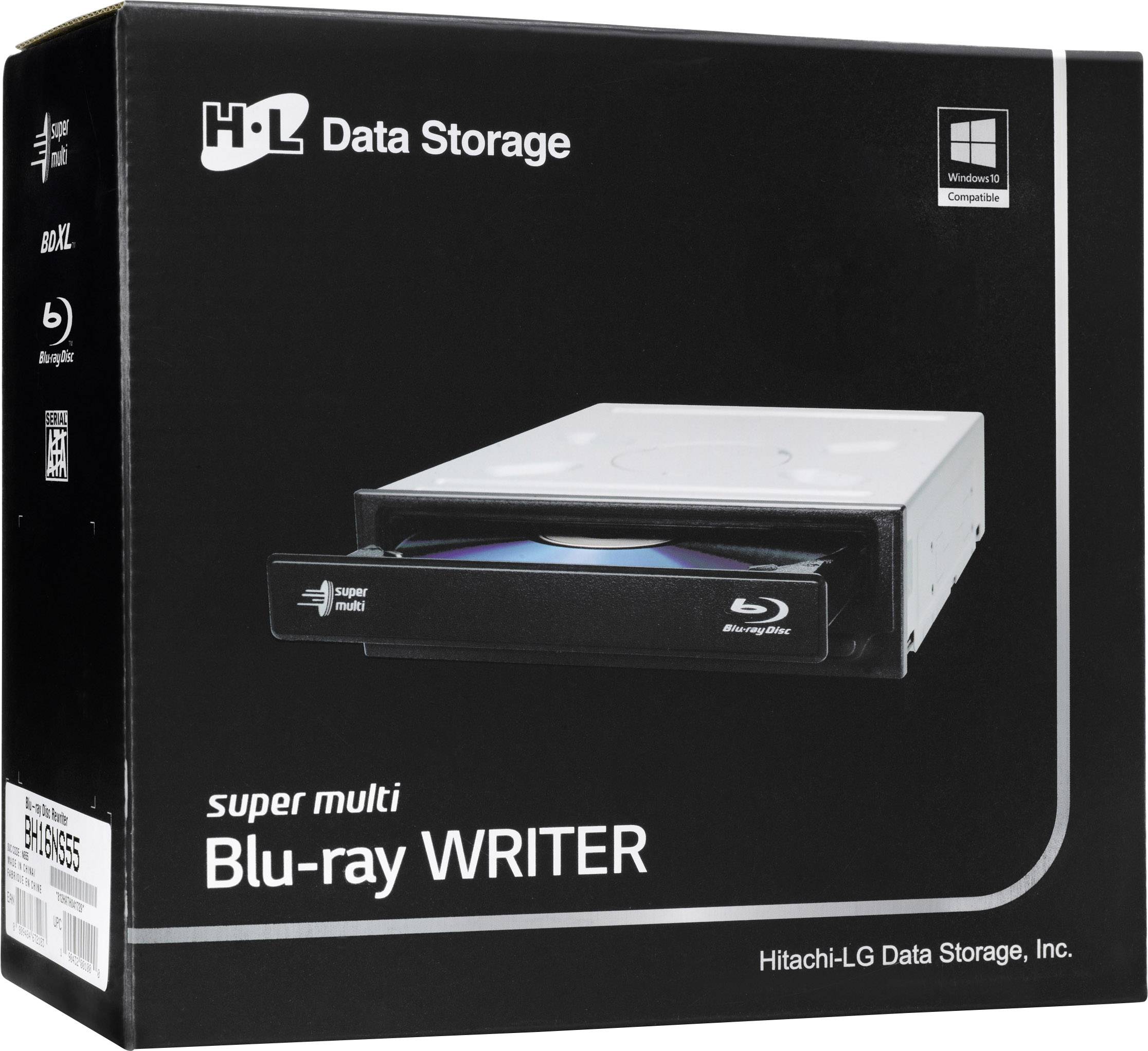 HL Data Storage BH16NS55.AHLR10B Blu-ray Brenner Intern Retail SATA Schwarz