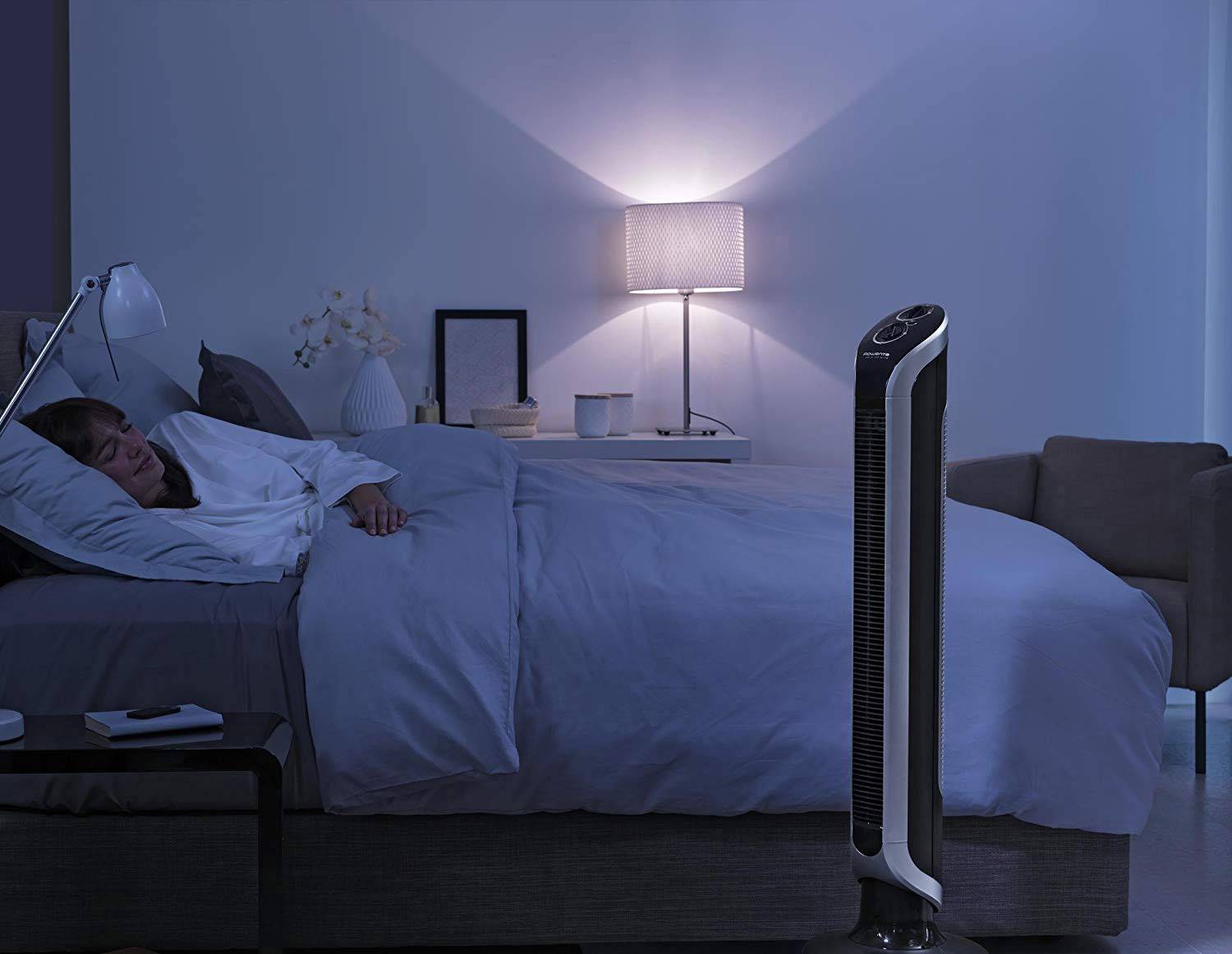 Rowenta Eole Infinite Standventilator 40 W (L x B x H) 170 x 200 x 1000 mm Schwarz, Silber Timer, Oszillierend