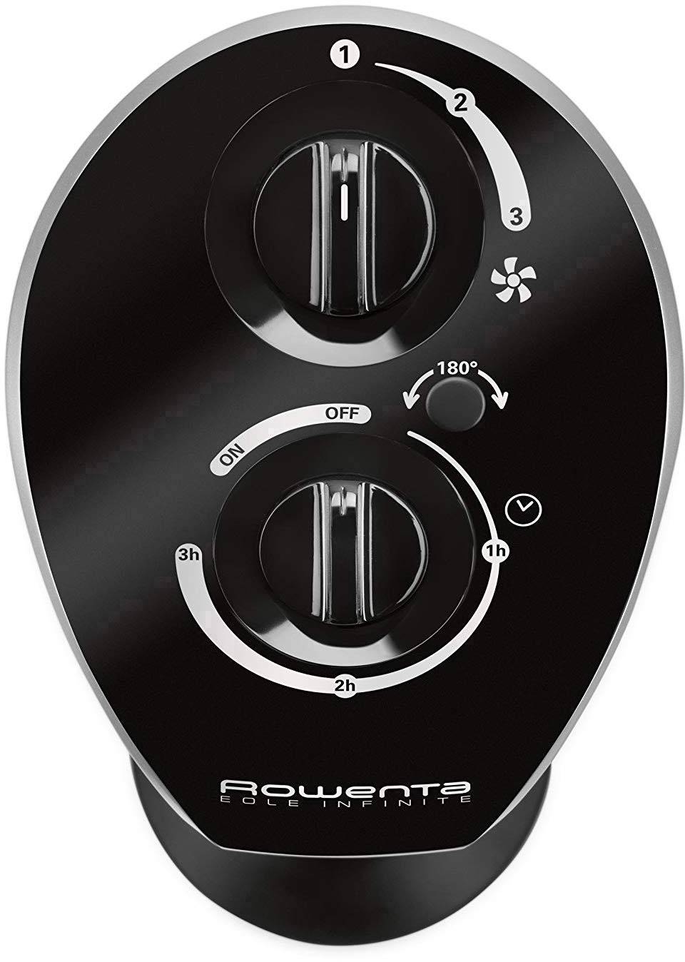 Rowenta Eole Infinite Standventilator 40 W (L x B x H) 170 x 200 x 1000 mm Schwarz, Silber Timer, Oszillierend