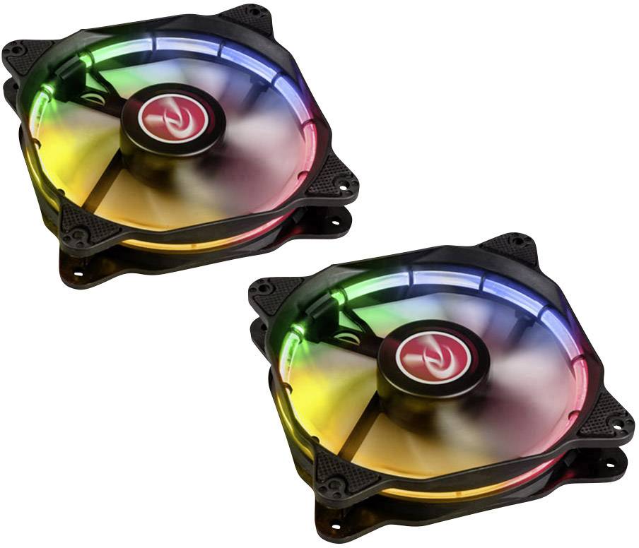Raijintek AURAS 12 RGB PC-Gehäuse-Lüfter Schwarz, RGB (B x H x T) 120 x 120 x 25 mm inkl. LED-Beleu