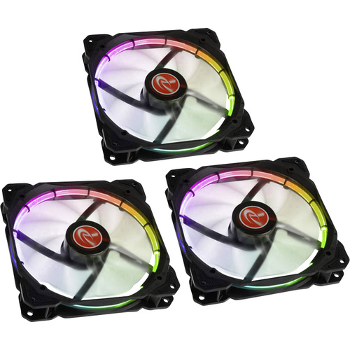 Raijintek AURAS 14 RGB PC-Gehäuse-Lüfter Schwarz, RGB (B x H x T) 140 x 140 x 25 mm