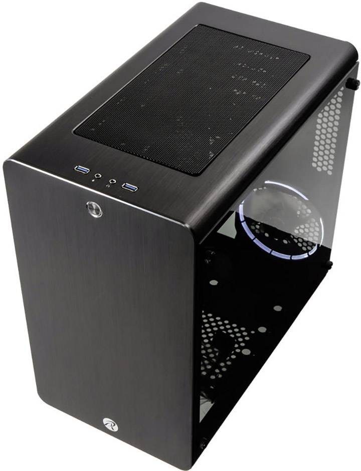 Raijintek THETIS Midi-Tower PC-Gehäuse Schwarz 1 Vorinstallierter LED Lüfter, Seitenfenster, Staubfilter