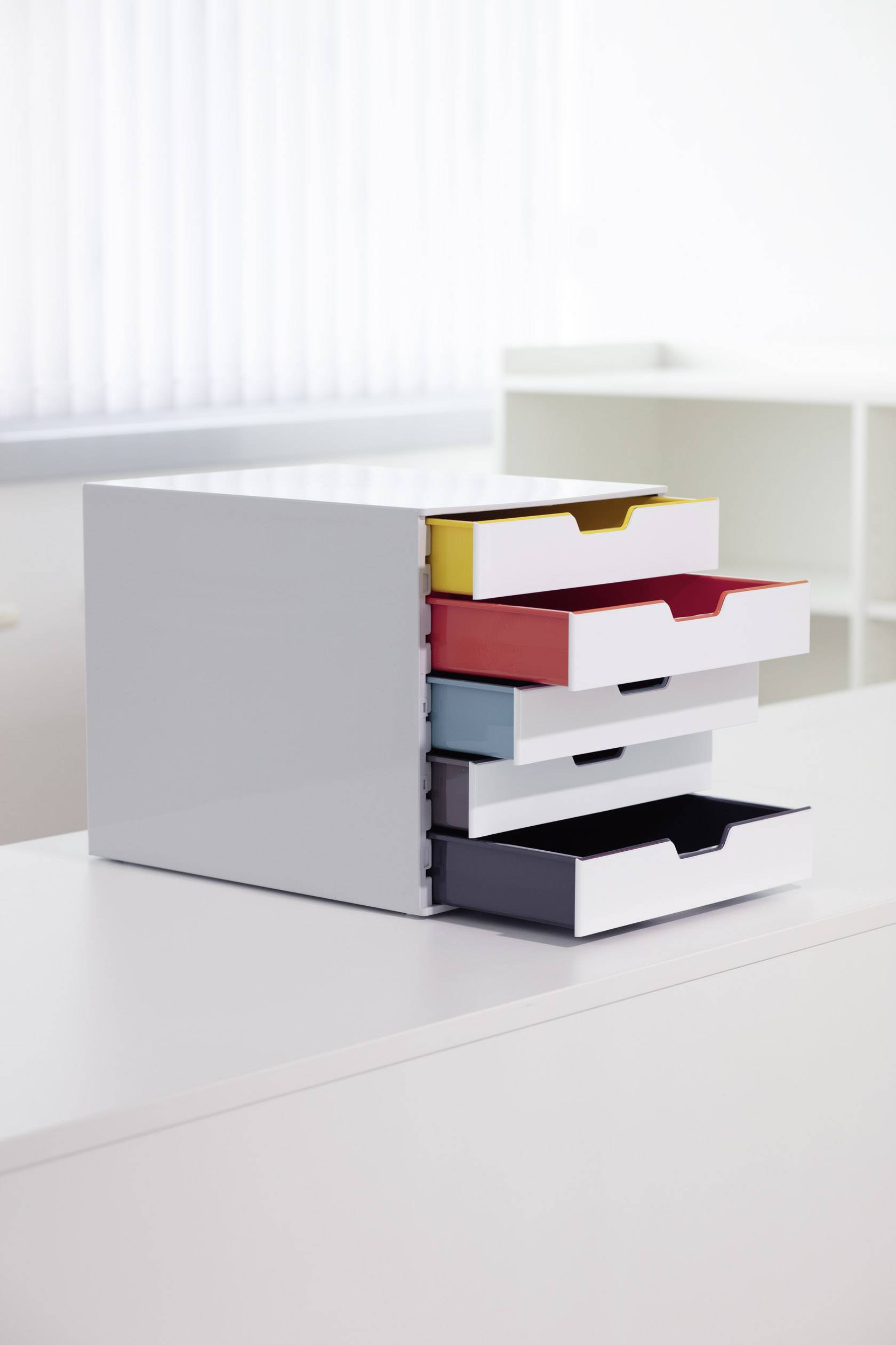 Durable VARICOLOR MIX 5 - 7625 762527 Schubladenbox Hellgrau DIN A4, DIN C4, Folio, Letter Anzahl der Schubfächer: 5