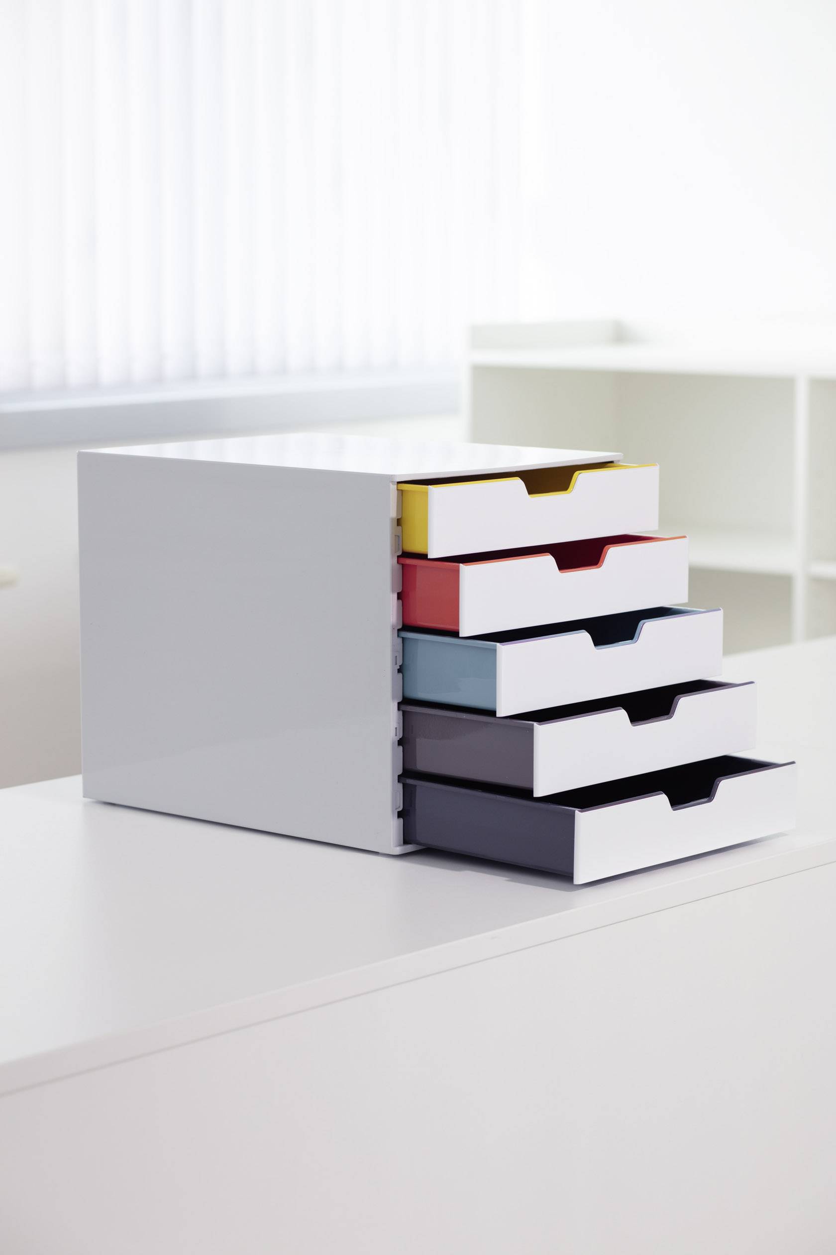 Durable VARICOLOR MIX 5 - 7625 762527 Schubladenbox Hellgrau DIN A4, DIN C4, Folio, Letter Anzahl der Schubfächer: 5