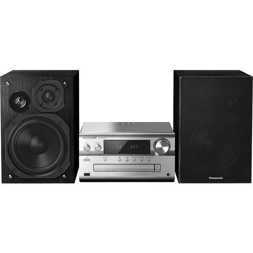 Panasonic SC-PMX94 Stereoanlage AUX, Bluetooth®, DAB+, CD, UKW, High-Resolution Audio 2 x 60W Silber