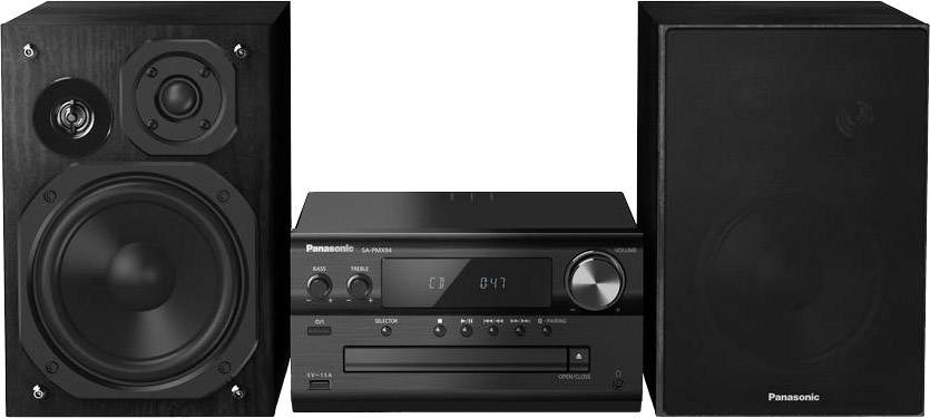 Panasonic SC-PMX94 Stereoanlage AUX, Bluetooth®, DAB+, CD, UKW, High-Resolution Audio 2 x 60 W Schw