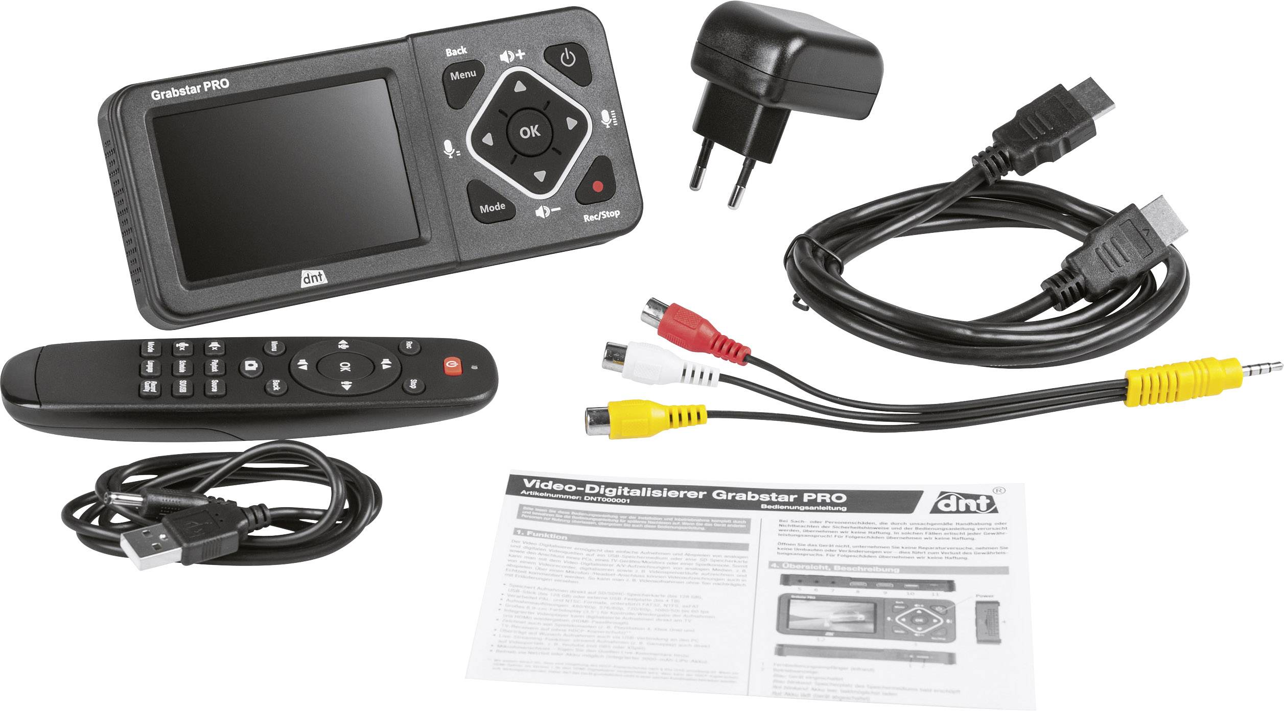 Dnt Grabstar PRO Video Grabber Live-Kommentar-Funktion, Livestream-Funktion, Full-HD-Auflösung, Plug und Play