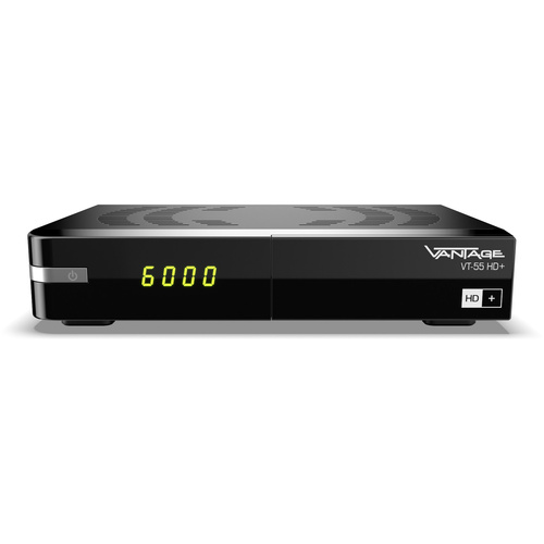 Vantage VT-55 HD+ SAT-Receiver inklusive HD+ Karte, Einkabeltauglich, LAN-fähig, Campingbetrieb Anz