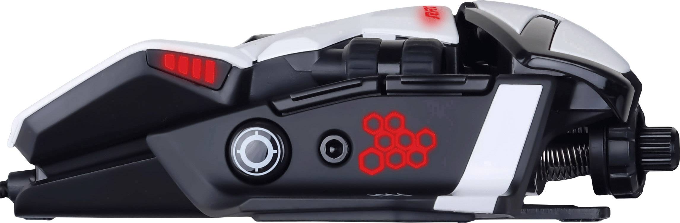 MadCatz R.A.T. 6+ Gaming-Maus USB Optisch Weiß, Schwarz 11 Tasten 12000 dpi Beleuchtet, Ergonomisch, Gewichts-Tuning, Handballenauflage, Integrier