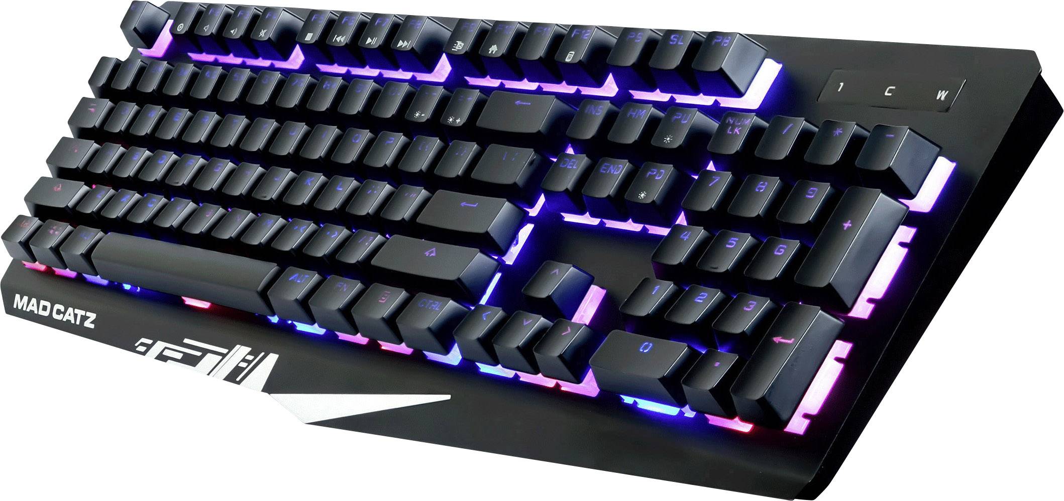 MadCatz S.T.R.I.K.E. 2 USB-Gaming-Tastatur Beleuchtet, Spritzwassergeschützt Deutsch, QWERTZ, Windows® Schwarz