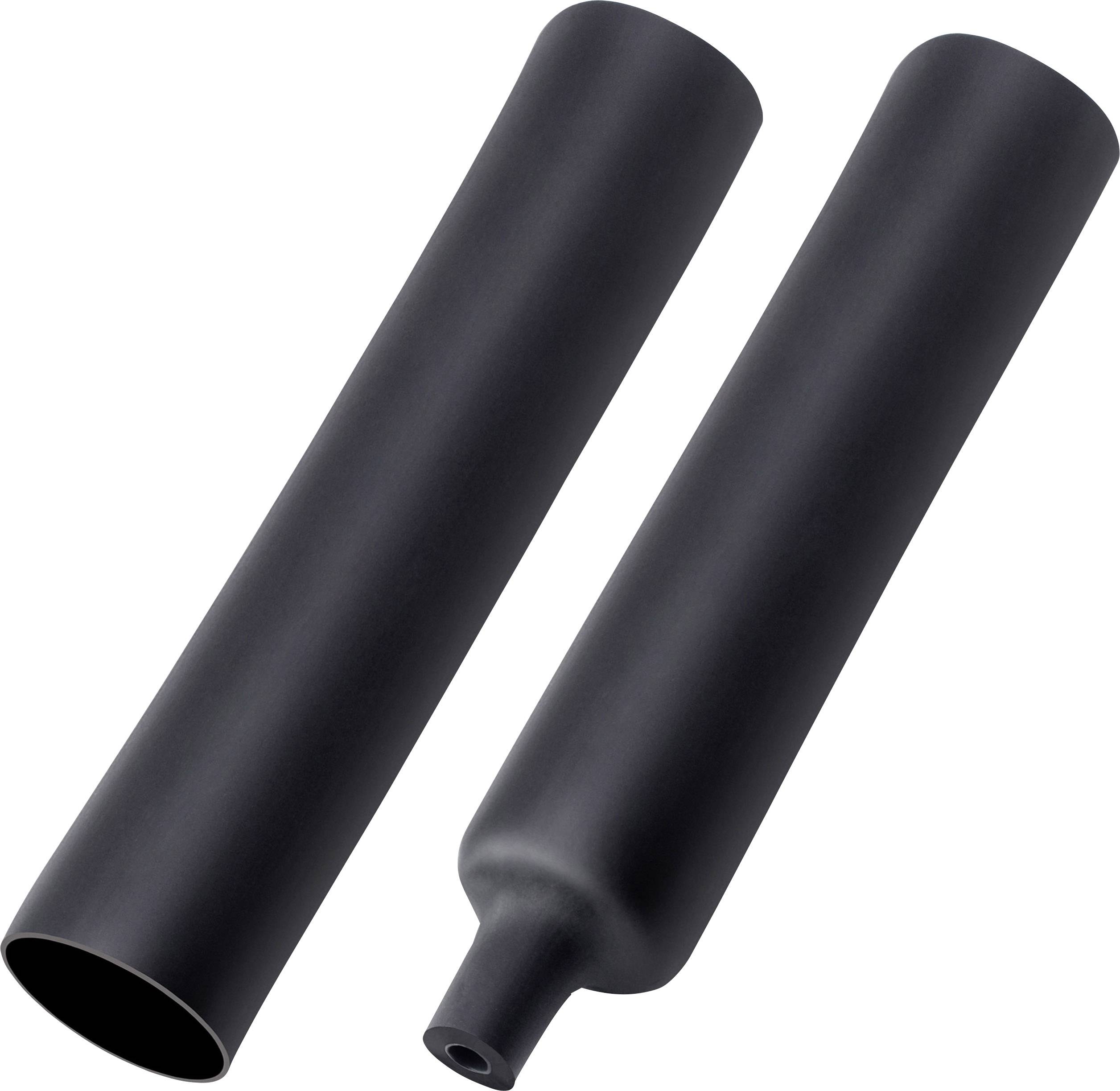 TRU COMPONENTS T1904CA049 Schrumpfschlauch mit Kleber Schwarz 44.40mm 7.40mm Schrumpfrate:6:1 1St.