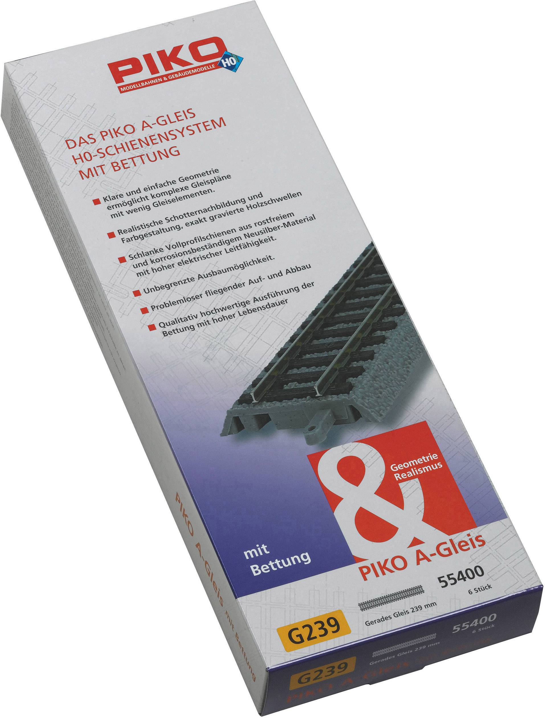 H0 Piko A-Gleis 55400 Gerades Gleis 239mm 6St.