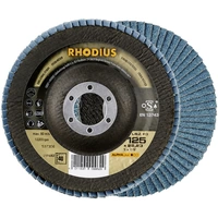 Rhodius 210482 LSZ F3 XT70 Fächerschleifscheibe Durchmesser 125mm Bohrungs-Ø 22.23mm Metall Rhodius 210482 LSZ F3 XT70 Fächerschleifscheibe Durchmesser 125mm Bohrungs-Ø 22.23mm Metall
