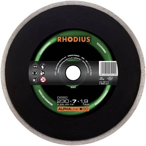 Rhodius 303054 DG50 Diamanttrennscheibe Durchmesser 125 mm Bohrungs-Ø 22.23 mm Fliesen, Keramik 1 S