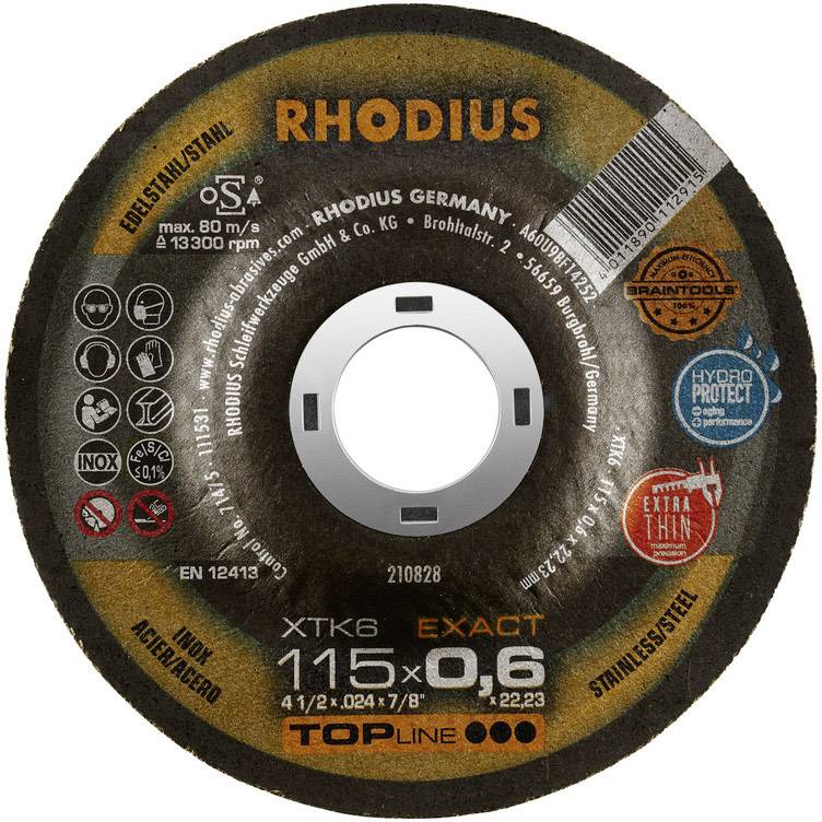 Rhodius XTK6 EXACT 210828 Trennscheibe gekröpft 115mm Edelstahl, Stahl